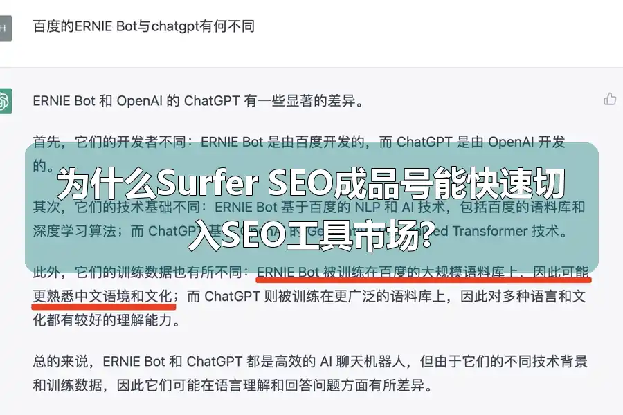 为什么Surfer SEO成品号能快速切入SEO工具市场?