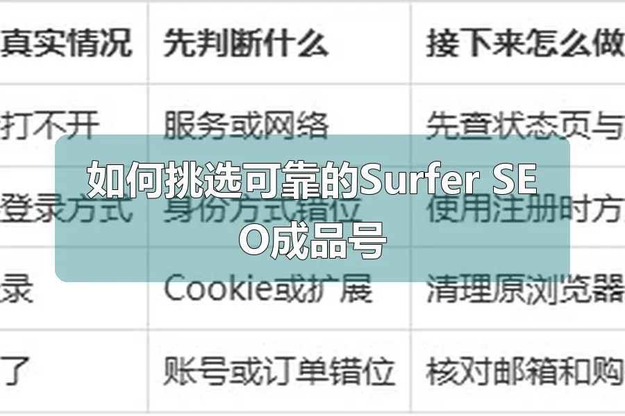 如何挑选可靠的Surfer SEO成品号