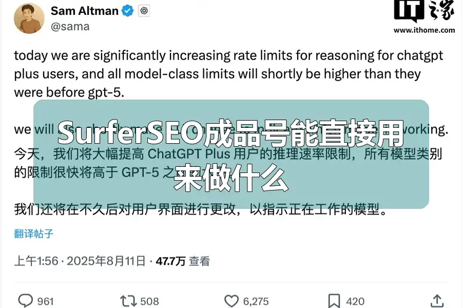 SurferSEO成品号能直接用来做什么